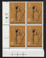 Great Britain #  694 - William Gilbert Grace - County Cricket - Plate Block - Lower Left