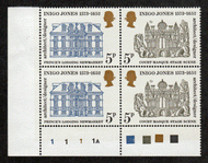 Great Britain #  704A - Inigo Jones - Architect & Designer - Se-Tenant Plate Block - Lower Left