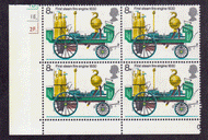 Great Britain #  718 - Fire Engines - First Steam Fire Engine - Plate Block - Lower Left