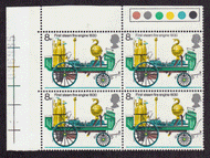 Great Britain #  718 - Fire Engines - First Steam Fire Engine - Plate Block - Upper Left