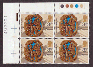 Great Britain #  732 - Christmas 1974 - Roof Bosses - York Minster - Plate Block - Upper Left