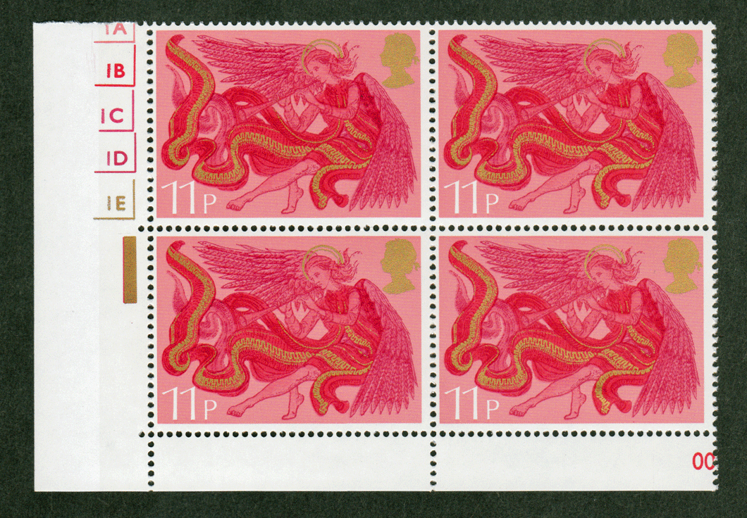 Great Britain #  760 - Christmas 1975 - Angel With Horn - Plate Block - Lower Left
