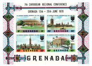 Grenada # 365a - 7th Caribbean Regional Conference - 1970 Postage Stamp Souvenir Sheet M/NH