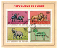 Guinea # 518a - African Animals Postage Stamp Se-Tenant Souvenir Sheet M/NH