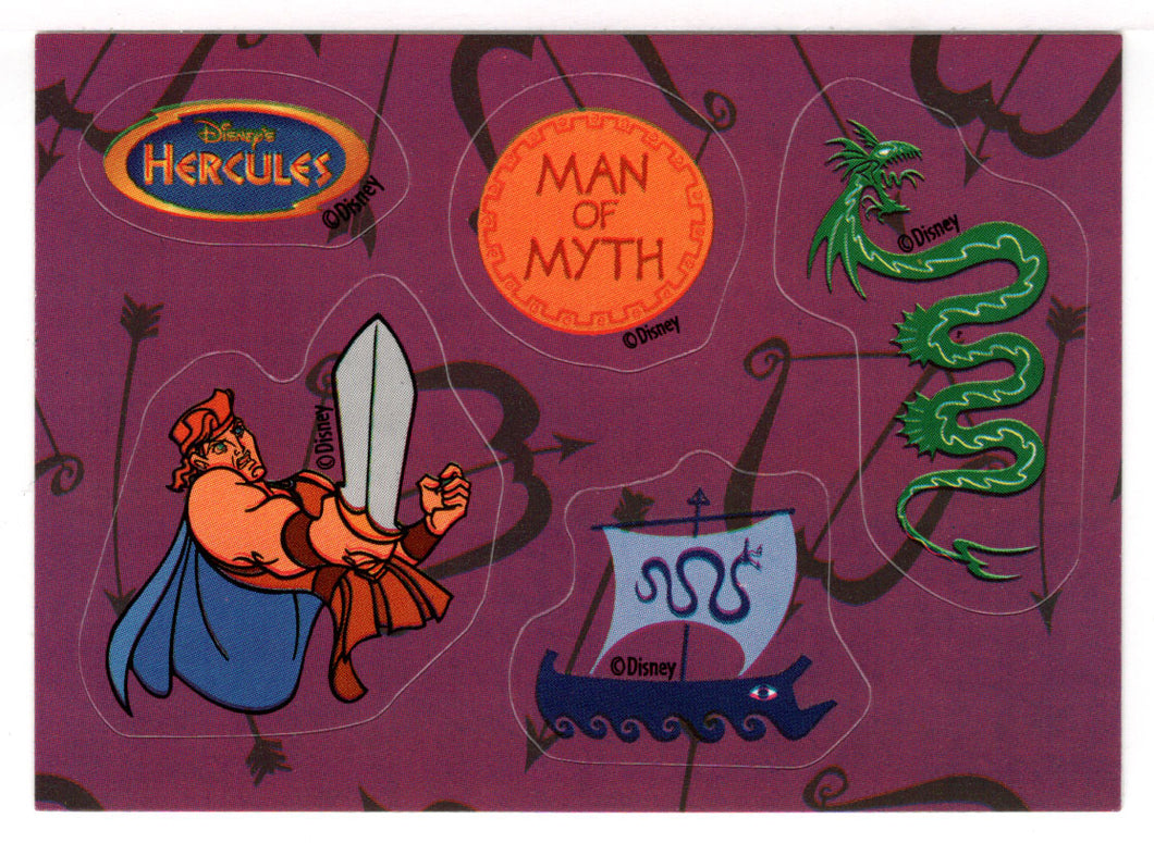 Stickers - Man of Myth (Trading Card) Hercules - Disney - 1997 Skybox Sticker Card # 1 - Mint
