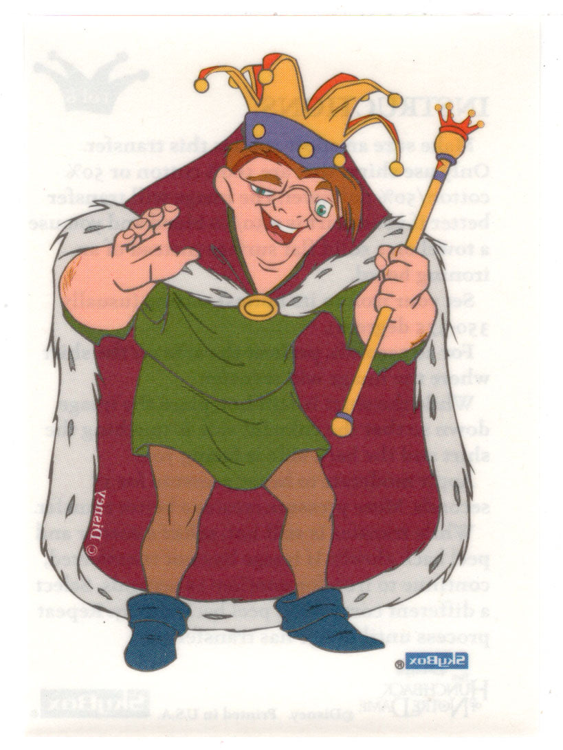 King of Fools (Trading Card) The Hunchback of Notre Dame Iron-Ons - 1996 Skybox # 1 Mint