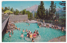 Load image into Gallery viewer, Canadian Rockies - Upper Hot Springs Pool, British Columbia, Canada Vintage Original Postcard # 0009 - Post Marked August 25, 1966
