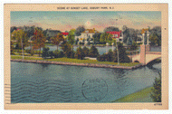 Sunset Lake, Asbury Park, New Jersey, USA Vintage Original Postcard # 0029 - Post Marked August 17, 1948