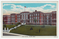 High School, Salem, Massachusetts, USA Vintage Original Postcard # 0032 - 1940's
