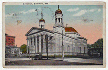 Load image into Gallery viewer, The Cathedral, Baltimore, Maryland, USA Vintage Original Postcard # 0048 - Post Marked May 1919
