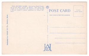 Paul Revere's Home, Boston, Massachusetts, USA Vintage Original Postcard # 0056 - New 1940's