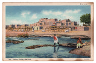 Pueblo de Taos Indian Reservation, New Mexico, USA Vintage Original Postcard # 0063 - 1940's