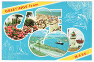 Greetings from Cape Cod, Massachusetts, USA Vintage Original Postcard # 0080 - Post Marked July 15, 1978