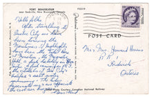 Load image into Gallery viewer, Fort Beausejour, Sackville, New Brunswick, Canada Vintage Original Postcard # 0086 - Post Marked July 8, 1961
