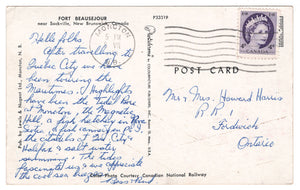 Fort Beausejour, Sackville, New Brunswick, Canada Vintage Original Postcard # 0086 - Post Marked July 8, 1961