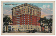 Hotel Tuller, Detroit, Michigan, USA Vintage Original Postcard # 0117 - Post Marked April 7, 1920