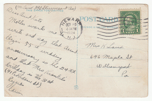 Prudential Life Building, Newark, New Jersey, USA Vintage Original Postcard # 0118 - Post Marked October 20, 1924