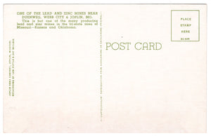 Lead and Zinc Mine, near Duenweg, Webb City and Joplin, Missouri, USA Vintage Original Postcard # 0138 - New - 1960's