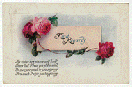 Kind Regards with Poem Vintage Original Postcard # 0154 - Post Marked January 31, 1924