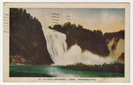 Montmorency Falls, Quebec, Canada Vintage Original Postcard # 0157 - Post Marked July 23, 1953