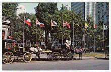 Load image into Gallery viewer, Caleches, Dominion Square, Montreal, Quebec, Canada Vintage Original Postcard # 0161 - 1980's
