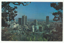 Load image into Gallery viewer, Montreal, Quebec, Canada - View of the City from Mount Royal Vintage Original Postcard # 0162 - Post Marked September 16, 1965
