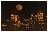 Montreal by Night, Montreal, Quebec, Canada Vintage Original Postcard # 0164 - Hand Written - 1980's