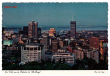 Load image into Gallery viewer, Montreal, Quebec, Canada - View of the City from Mount Royal Vintage Original Postcard # 0182 - 1980&#39;s
