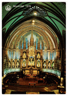 Notre-Dame Church, Montreal, Quebec, Canada - 1976 Montreal Olympic Card Vintage Original Postcard # 0187 - 1976