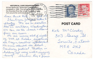 Cape Disappointment, Washington, USA Vintage Original Postcard # 0198 - Post Marked October 13, 1999