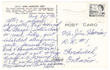 Load image into Gallery viewer, M.V.S. John Hamilton Grey - CN Ships, Eastern Canada Sailings, Canada - Ferry between New Brunswick and Prince Edward Island Vintage Original Postcard # 0200 - Post Marked August 21, 1970
