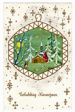 Load image into Gallery viewer, Happy New Year - Gelukkig Nieuwjaar Vintage Original Postcard # 0201 - Post Marked December 30, 1966
