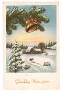 Happy New Year - Gelukkig Nieuwjaar Vintage Original Postcard # 0205 - Post Marked 1960's