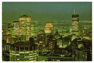 Montreal by Night, Montreal, Quebec, Canada Vintage Original Postcard # 0213 - Hand Written - 1980's