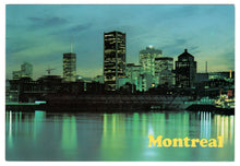 Load image into Gallery viewer, Montreal's Skyline &amp; Harbour, Quebec, Canada Vintage Original Postcard # 0219 - 1980's
