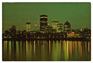 Welcome to Montreal - by Night, Quebec, Canada Vintage Original Postcard # 0230 - 1980's