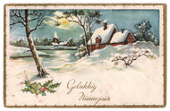 Happy New Year - Gelukkig Nieuwjaar Vintage Original Postcard # 0236 - Post Marked 1951