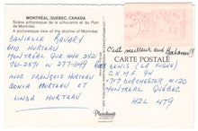 Load image into Gallery viewer, Port of Montreal, Quebec, Canada Vintage Original Postcard # 0261 - Post Marked October 1983
