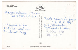 Normal School, Mont-Laurier, Quebec, Canada Vintage Original Postcard # 0268 - 1980's