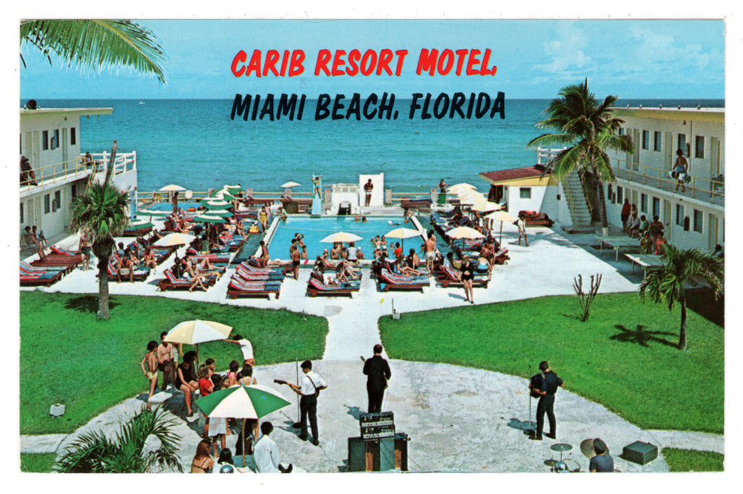 Carib Resort Motel, Miami Beach, Florida, USA Vintage Original Postcard # 0277 - Post Marked October 13, 1983