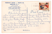 Load image into Gallery viewer, Parkway Motel, Absecon, New Jersey, USA Vintage Original Postcard # 0329 - Post Marked January 26, 1985

