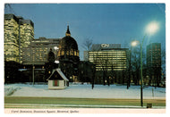 Dominion Square in Winter, Montreal,  Quebec, Canada Vintage Original Postcard # 0339 - Post Marked 1980's