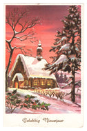 Happy New Year - Gelukkig Nieuwjaar Vintage Original Postcard # 0389 - Post Marked December 28, 1966