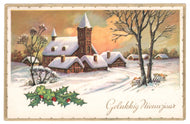 Happy New Year - Gelukkig Nieuwjaar Vintage Original Postcard # 0394 - Post Marked January 4, 1954