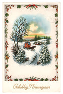 Happy New Year - Gelukkig Nieuwjaar Vintage Original Postcard # 0397 - Post Marked 1960's