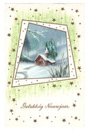 Happy New Year - Gelukkig Nieuwjaar Vintage Original Postcard # 0400 - Post Marked 1965