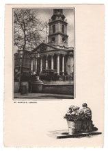 Load image into Gallery viewer, St. Martin's Church, London, England Vintage Original Postcard # 0406 - Early 1940's
