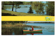 Scenic Summer Canoe Adventure, USA Vintage Original Postcard # 0422 - New - 1960's