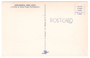 Continental Army Huts, Valley Forge, Pennsylvania, USA Vintage Original Postcard # 0442 - 1970's