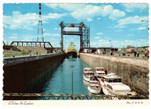 Load image into Gallery viewer, Lambert Lock, Montreal, Quebec, Canada Vintage Original Postcard # 0484 - 1980's
